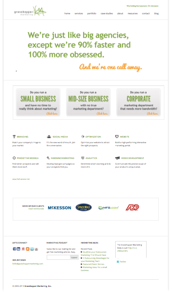 Grasshopper Marketing 2012 website 2